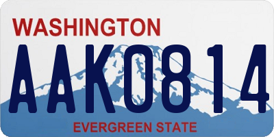 WA license plate AAK0814