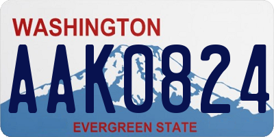 WA license plate AAK0824
