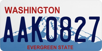 WA license plate AAK0827