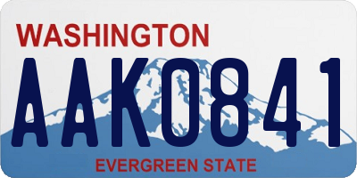 WA license plate AAK0841