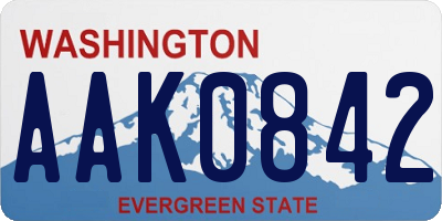 WA license plate AAK0842