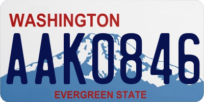 WA license plate AAK0846