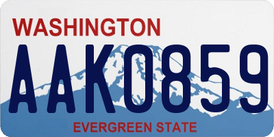 WA license plate AAK0859