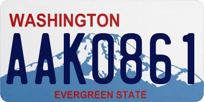 WA license plate AAK0861