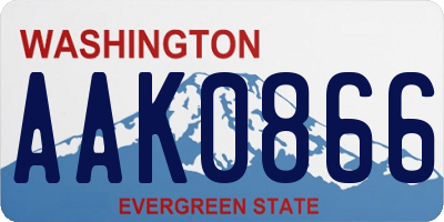 WA license plate AAK0866