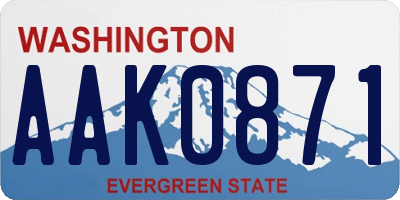WA license plate AAK0871