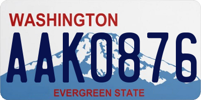 WA license plate AAK0876
