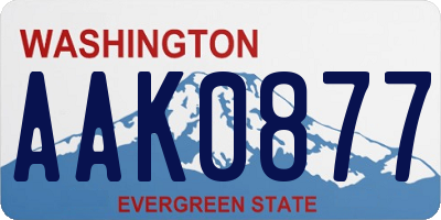 WA license plate AAK0877