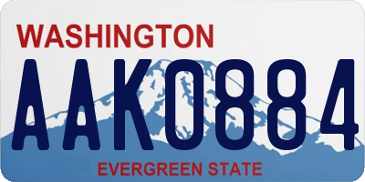 WA license plate AAK0884