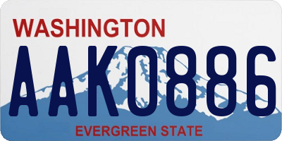 WA license plate AAK0886