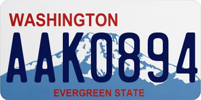 WA license plate AAK0894