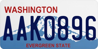 WA license plate AAK0896