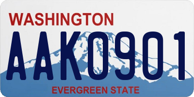 WA license plate AAK0901