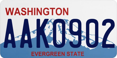 WA license plate AAK0902
