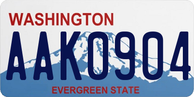 WA license plate AAK0904