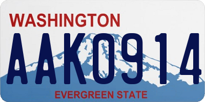 WA license plate AAK0914