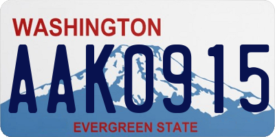 WA license plate AAK0915