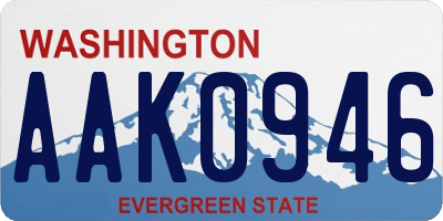 WA license plate AAK0946