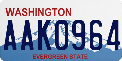 WA license plate AAK0964