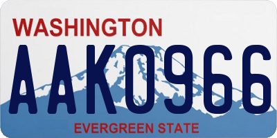 WA license plate AAK0966