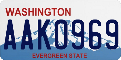WA license plate AAK0969