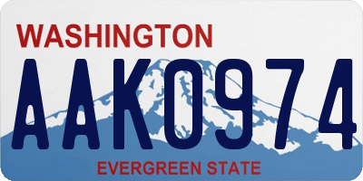 WA license plate AAK0974