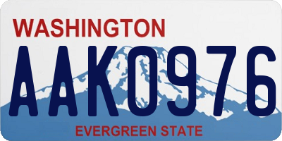 WA license plate AAK0976