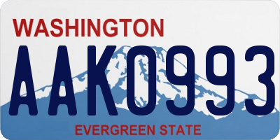 WA license plate AAK0993