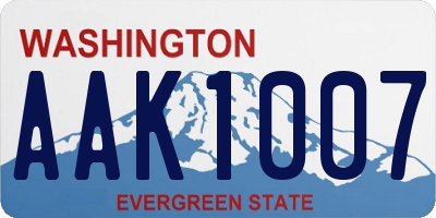 WA license plate AAK1007