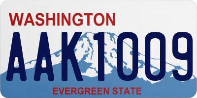WA license plate AAK1009