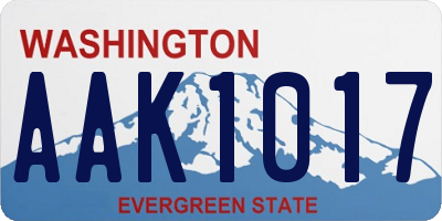 WA license plate AAK1017