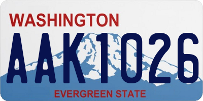 WA license plate AAK1026