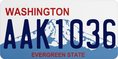 WA license plate AAK1036
