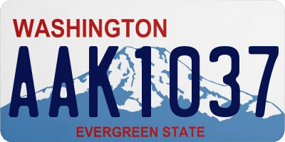 WA license plate AAK1037