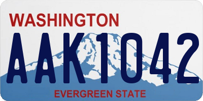 WA license plate AAK1042