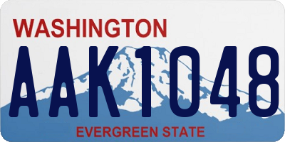 WA license plate AAK1048