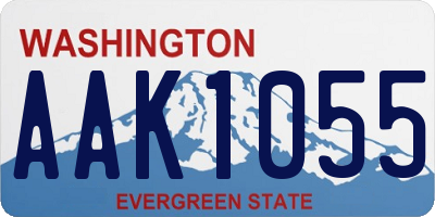 WA license plate AAK1055