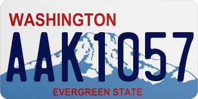 WA license plate AAK1057