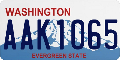 WA license plate AAK1065