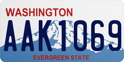 WA license plate AAK1069