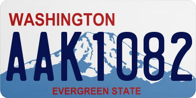 WA license plate AAK1082
