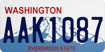 WA license plate AAK1087