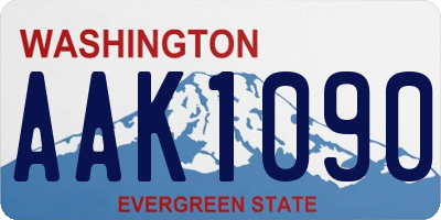 WA license plate AAK1090