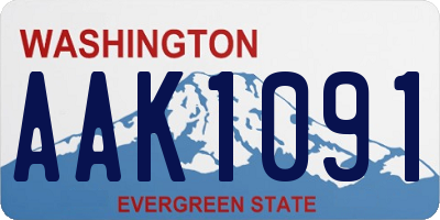 WA license plate AAK1091