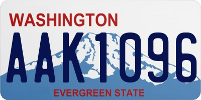 WA license plate AAK1096