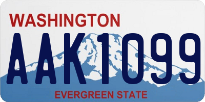 WA license plate AAK1099