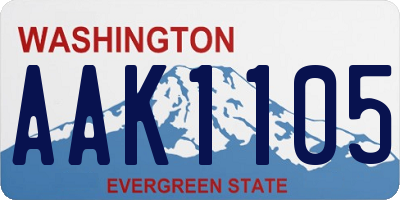 WA license plate AAK1105