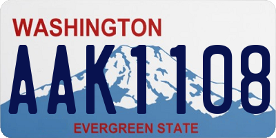 WA license plate AAK1108