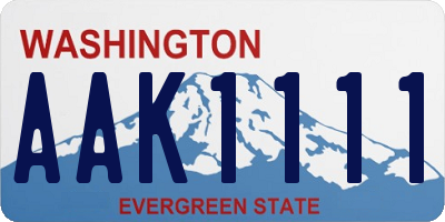 WA license plate AAK1111