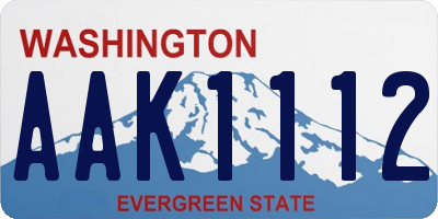 WA license plate AAK1112